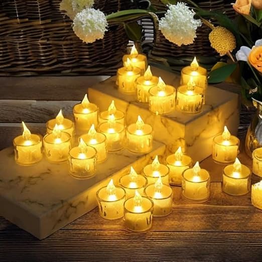 Vera 12 Pcs LED Flameless Crystal Tea Light