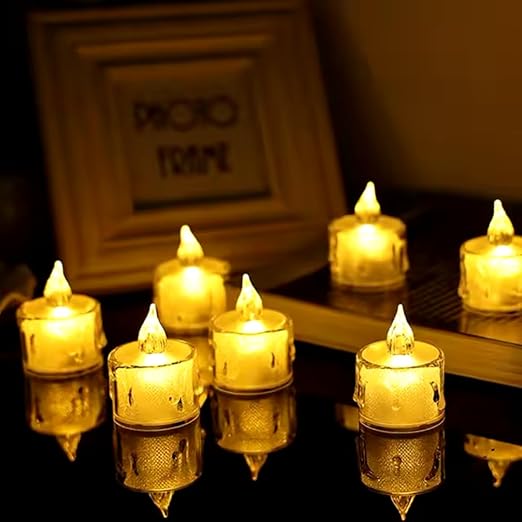 Vera 12 Pcs LED Flameless Crystal Tea Light